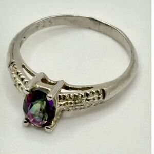 Mystic Topaz and Diamonds Ring